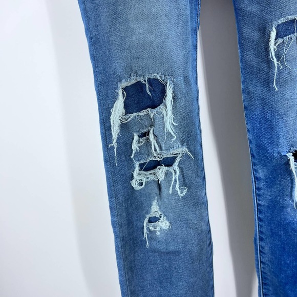 American Eagle Outfitters Distressed High Rise Jegging Denim Jeans Stretch 00 - Picture 9 of 11